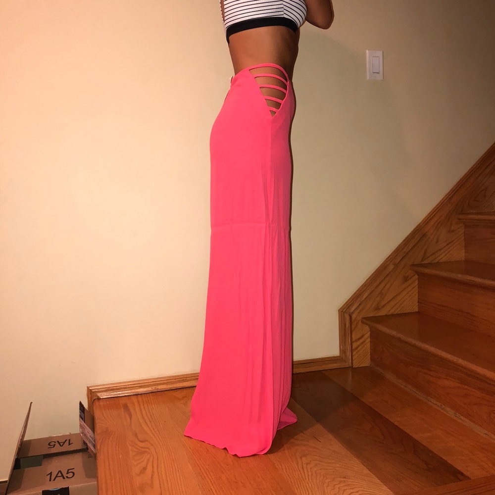 Coral Cutout Maxi Skirt